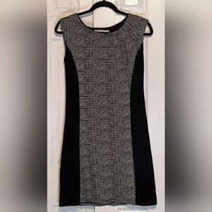 5/$25 LOFT Black Stripped, Gather Neck, Sleeveless Dress